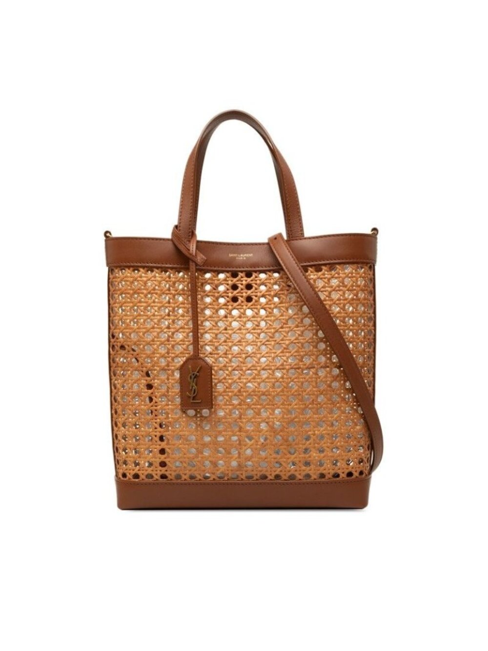 Saint Laurent Toy Wicker North South Tote Basket Shoulder Handbag